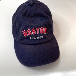 Boston Baseball Cap Navy Blue Red Lettering 1630